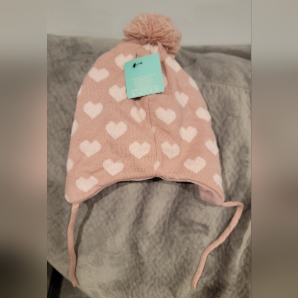 Girls Winter Warm Hat with Hearts